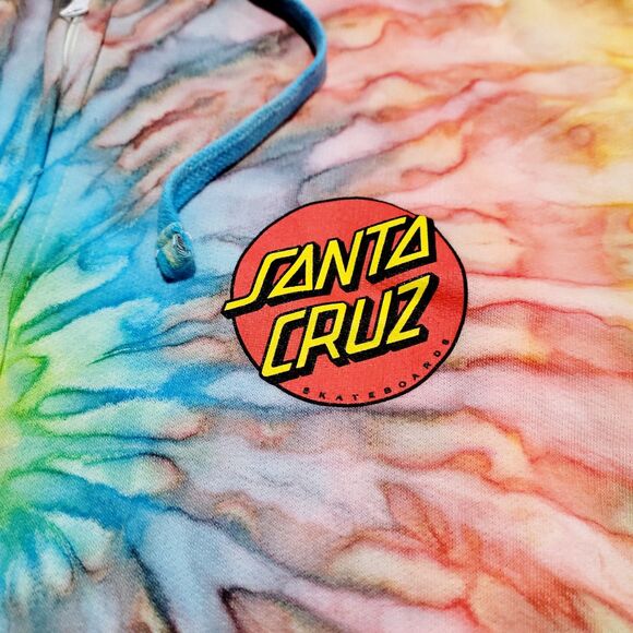 Santa Cruz Hoodie Tie Dye Skateboarding Pullover Sweatshirt Skate Medium - Picture 5 of 7